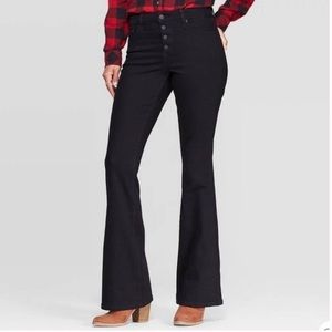 high rise black flare jeans NEW